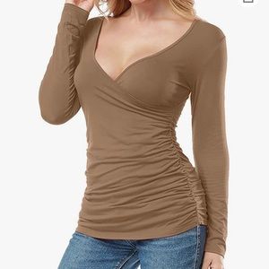 Plus Size V-Front Wrap Shirt